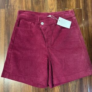 Magenta Stylish Corduroy Shorts